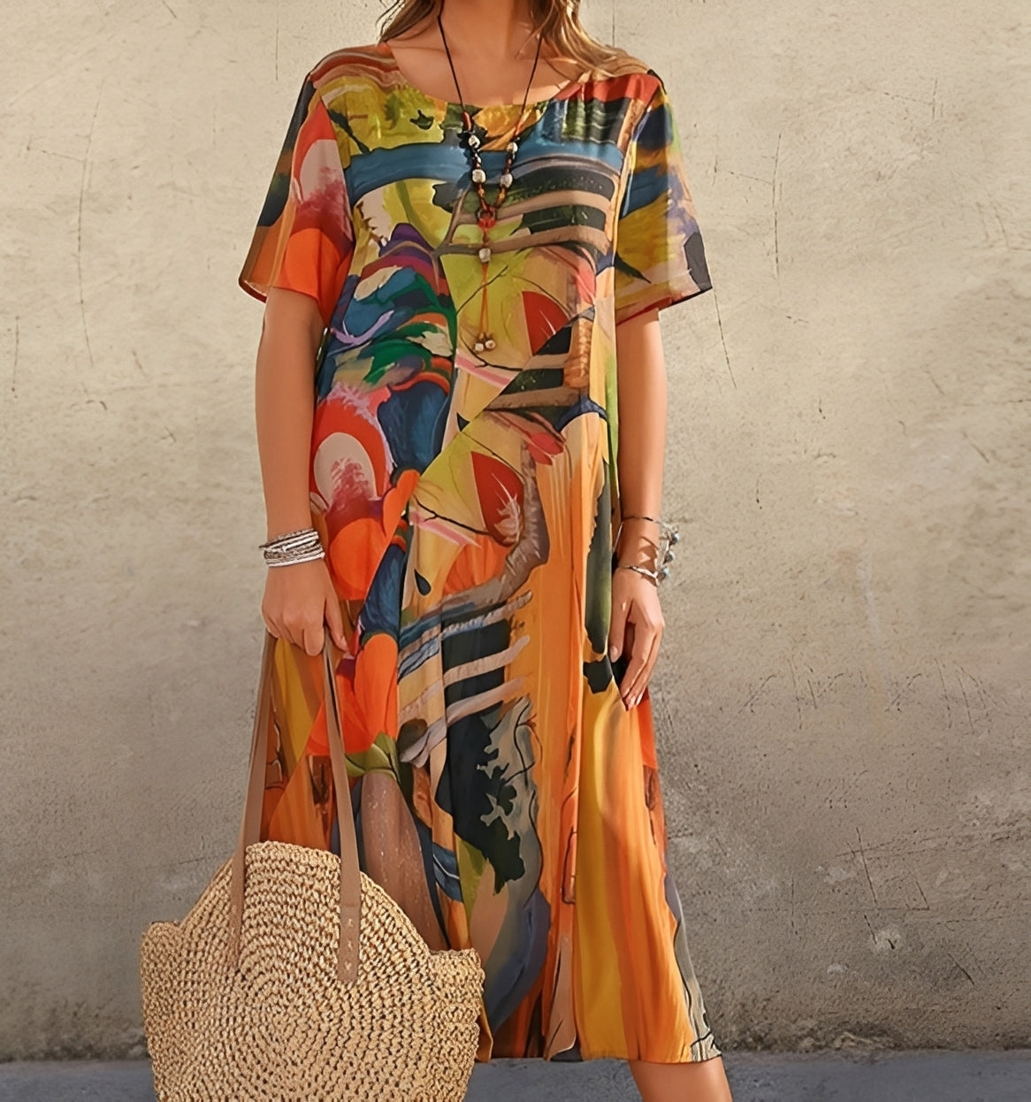 Alexa - Women's casual dress with a chic print and relaxed fit