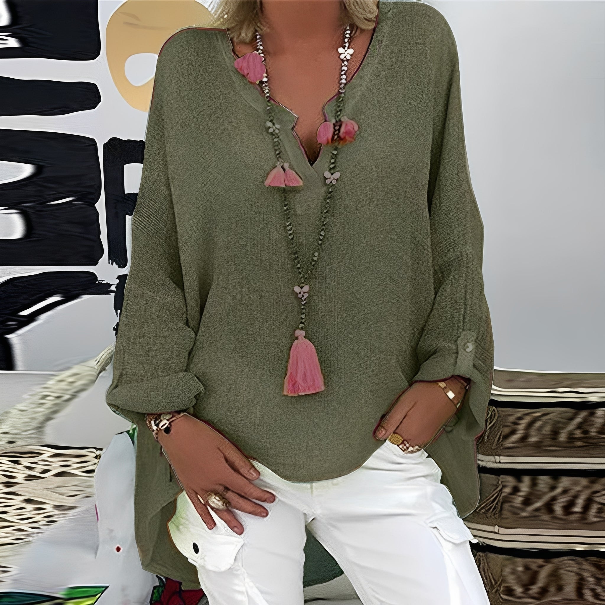 Annie - Women's Casual, Loose-Fit Blouse