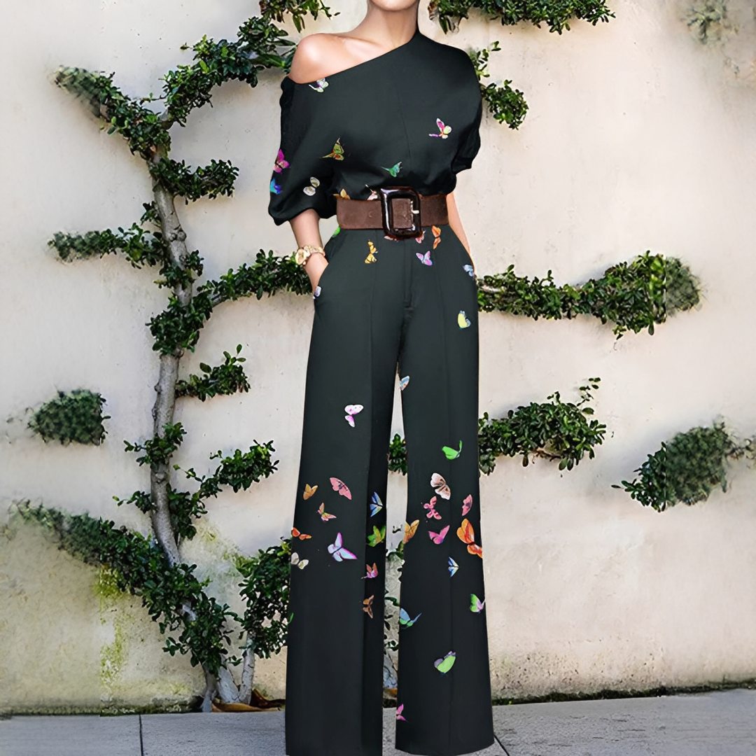 Chandrine - Asymmetric wide-leg jumpsuit for women