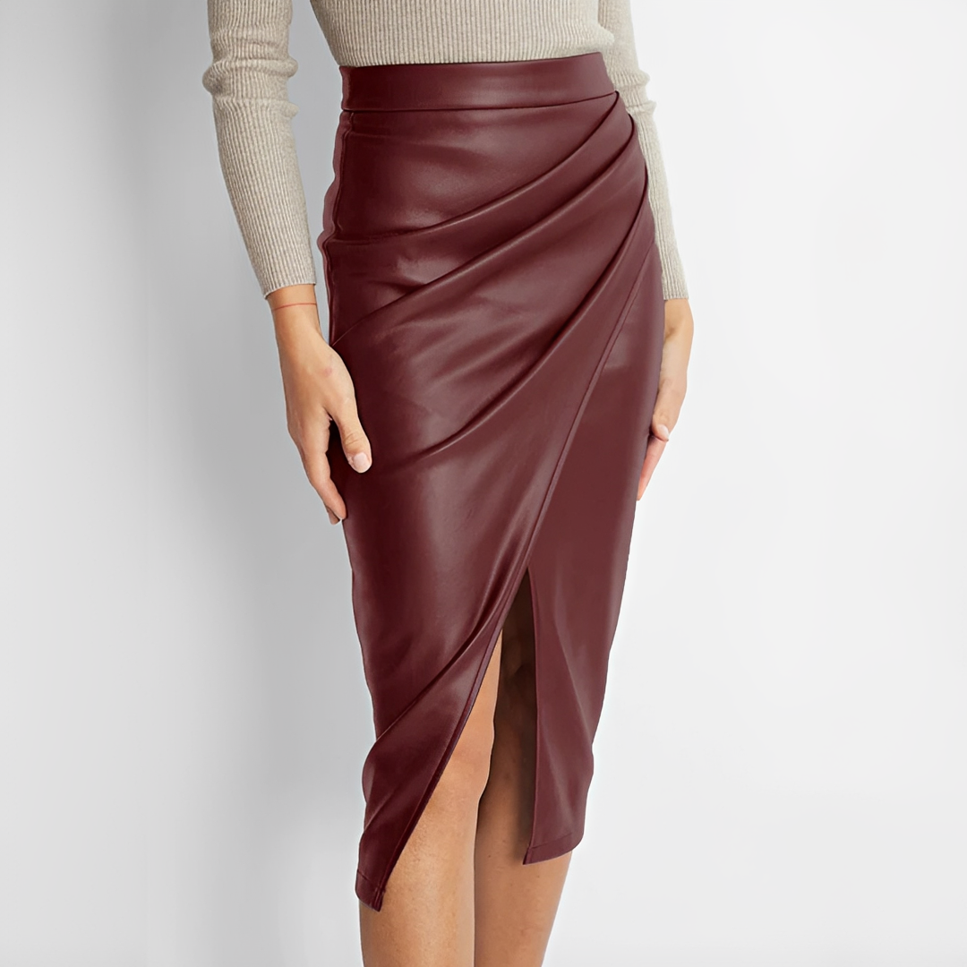Eliana - Fashionable pleated skirt with slit