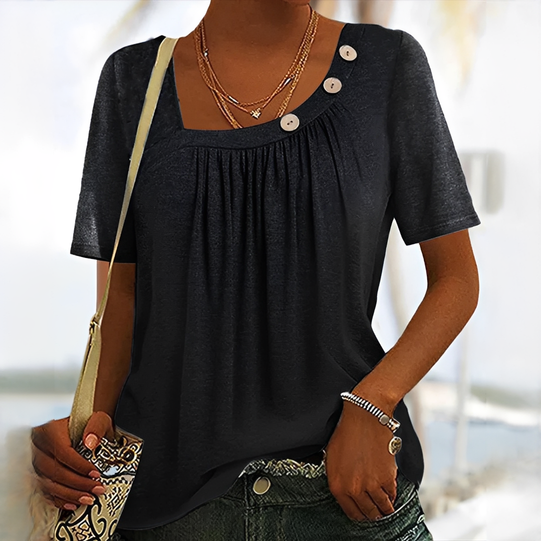 Joanne - Trendy Buttoned Blouse