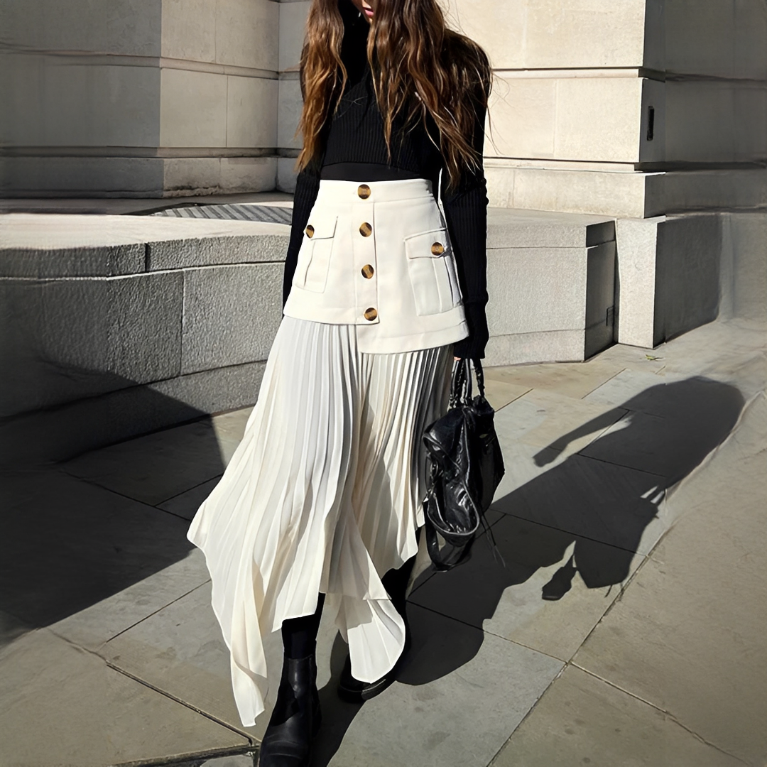 Yoselin - Skirt with Asymmetric Folds