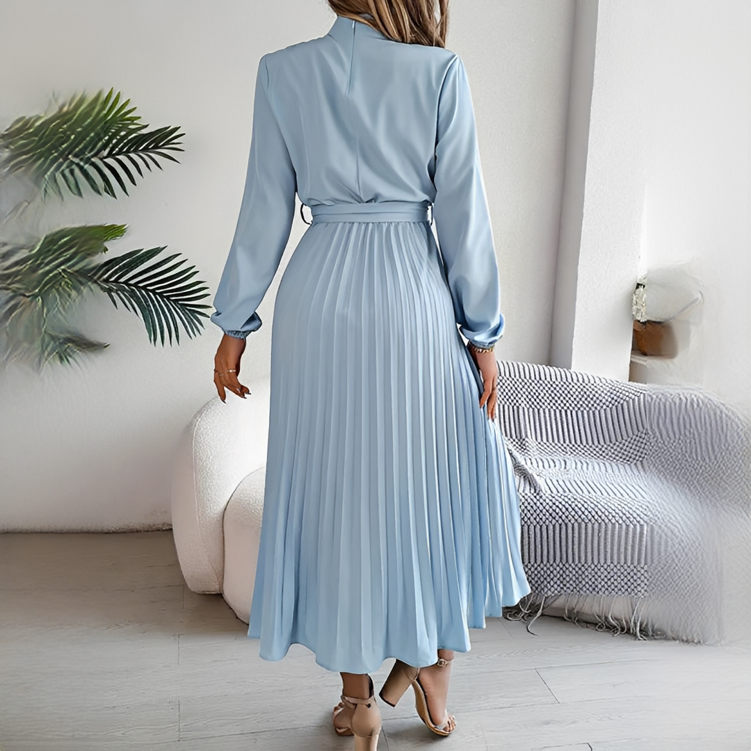 Jessy - Long sleeve pleated dress for women