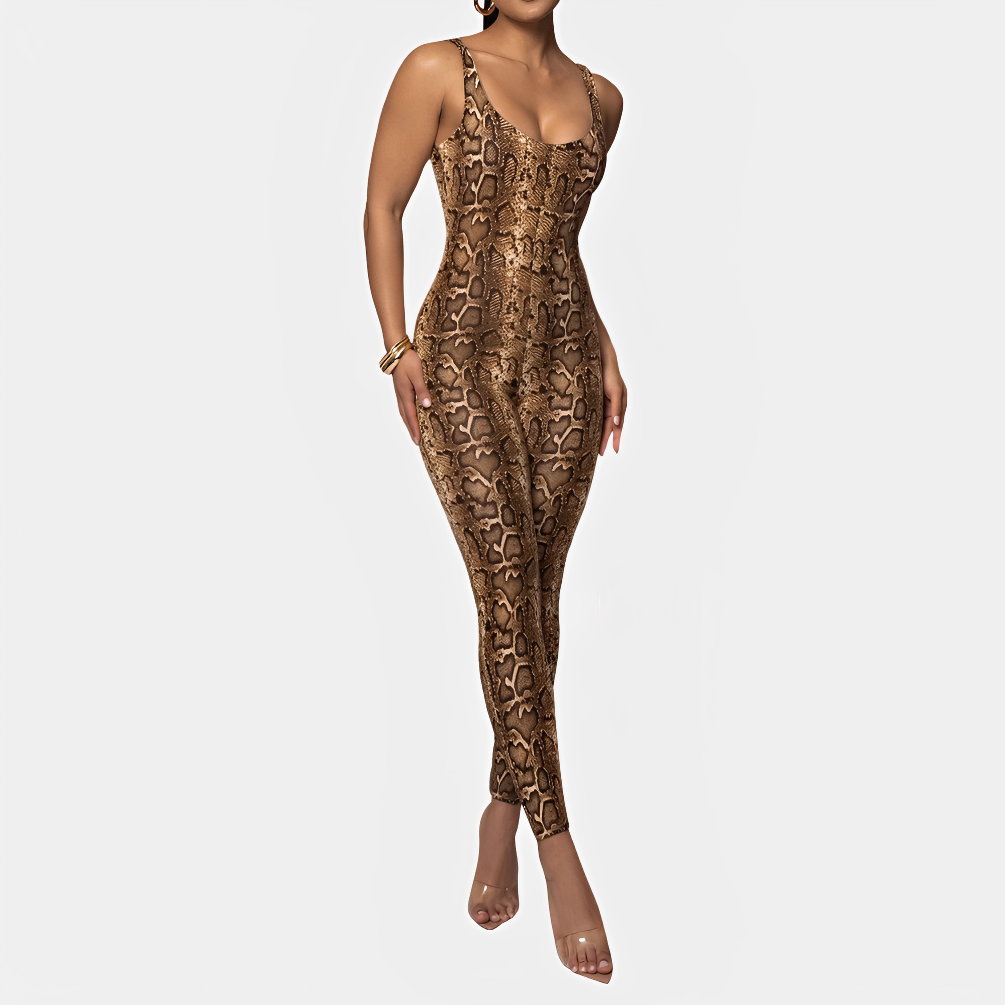 Elaine - Trendy Printed Bodycon Jumpsuit