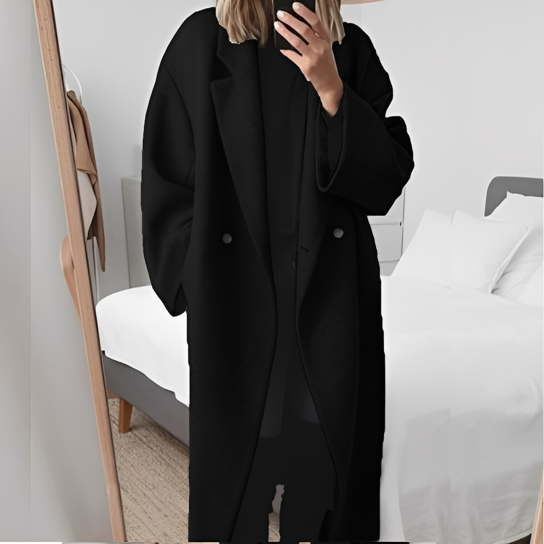 Marjolaine - Elegant oversized coat with buttons for women