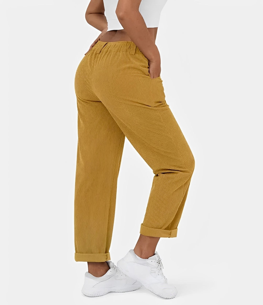 Liana - Casual High Waist Corduroy Pants