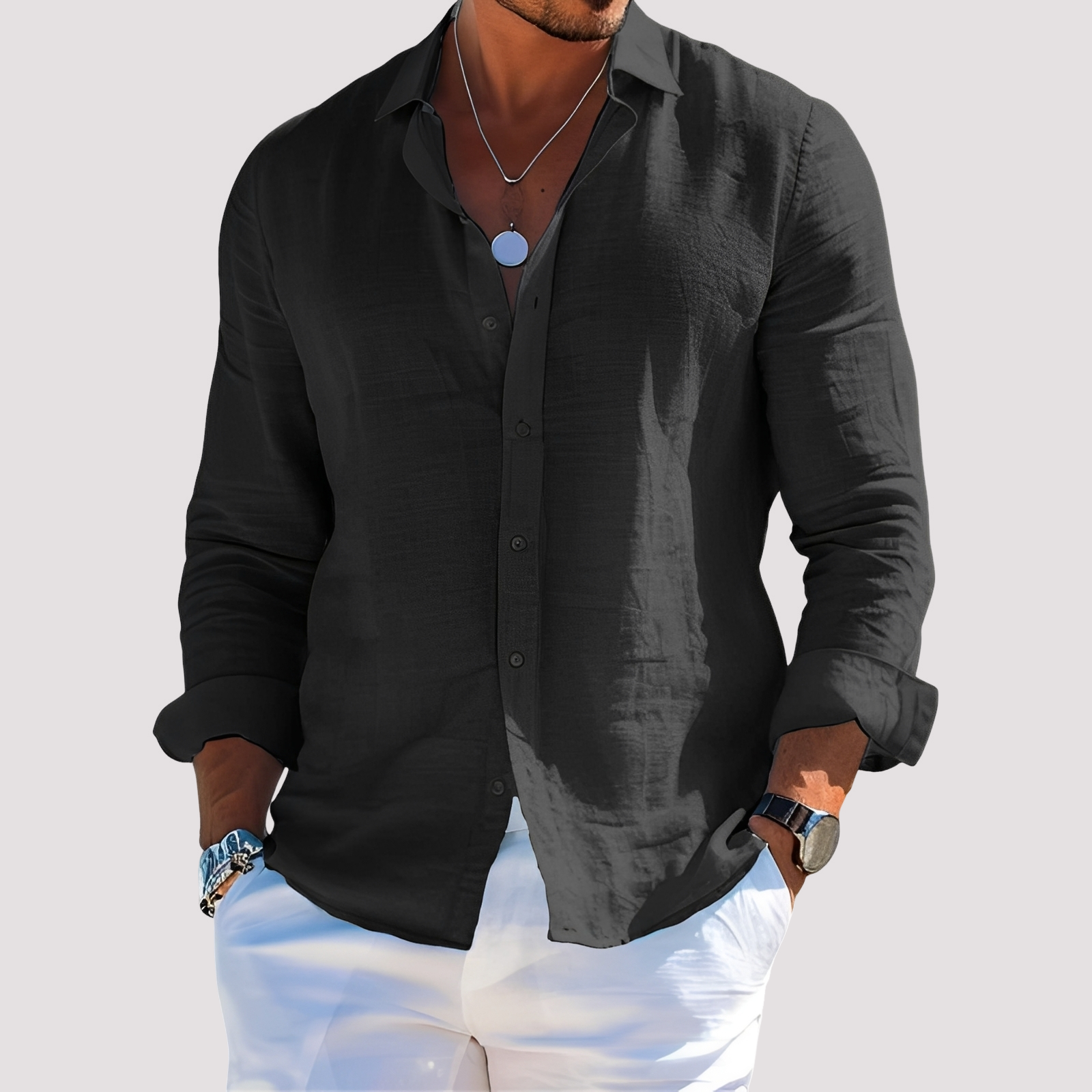 Dale – Men's long-sleeve shirt – Casual and laid-back