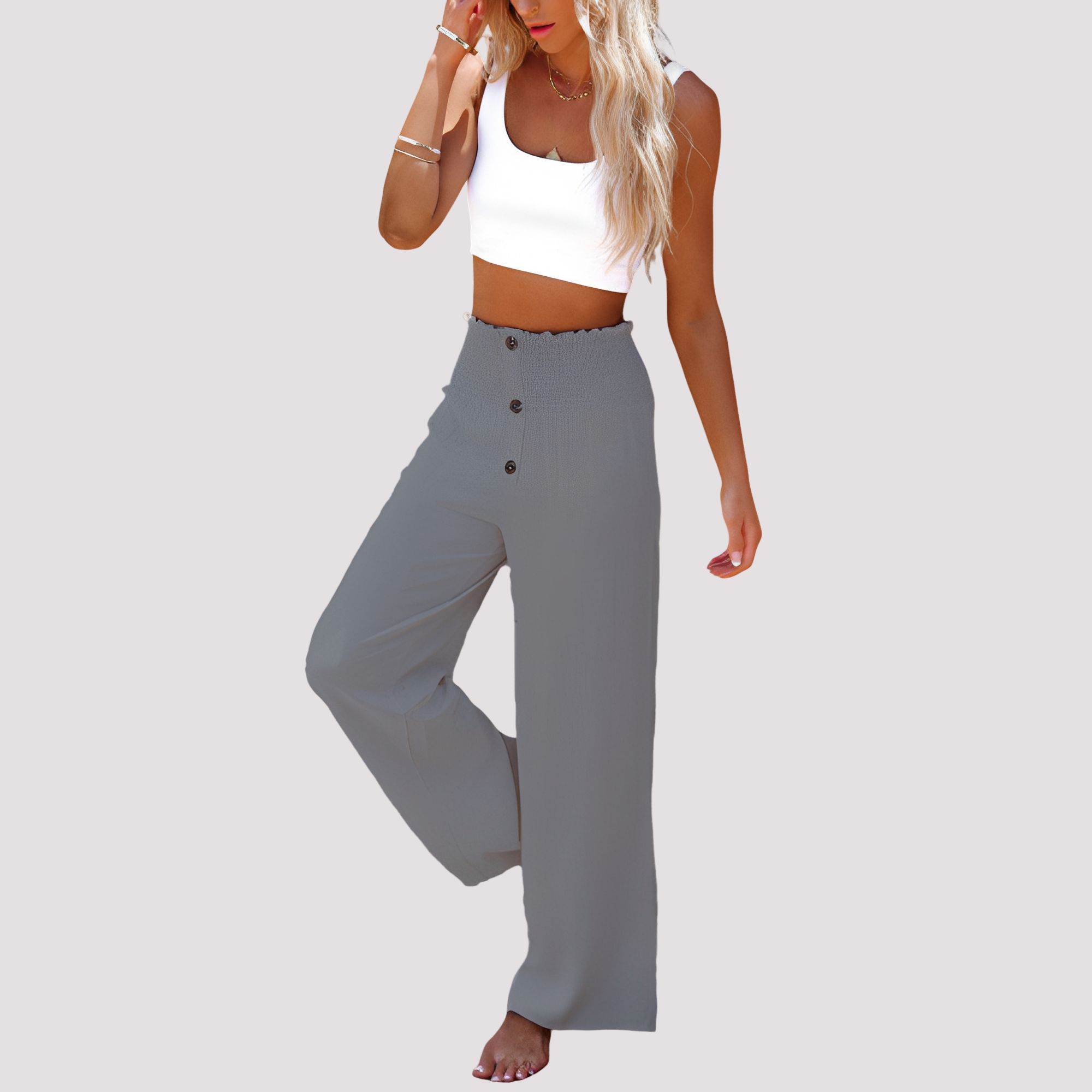 Christa - Loose Fit High-Waisted Pants