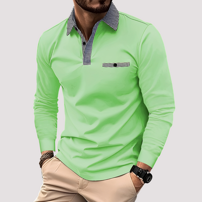 Aidan - Men's stylish long-sleeve polo shirt