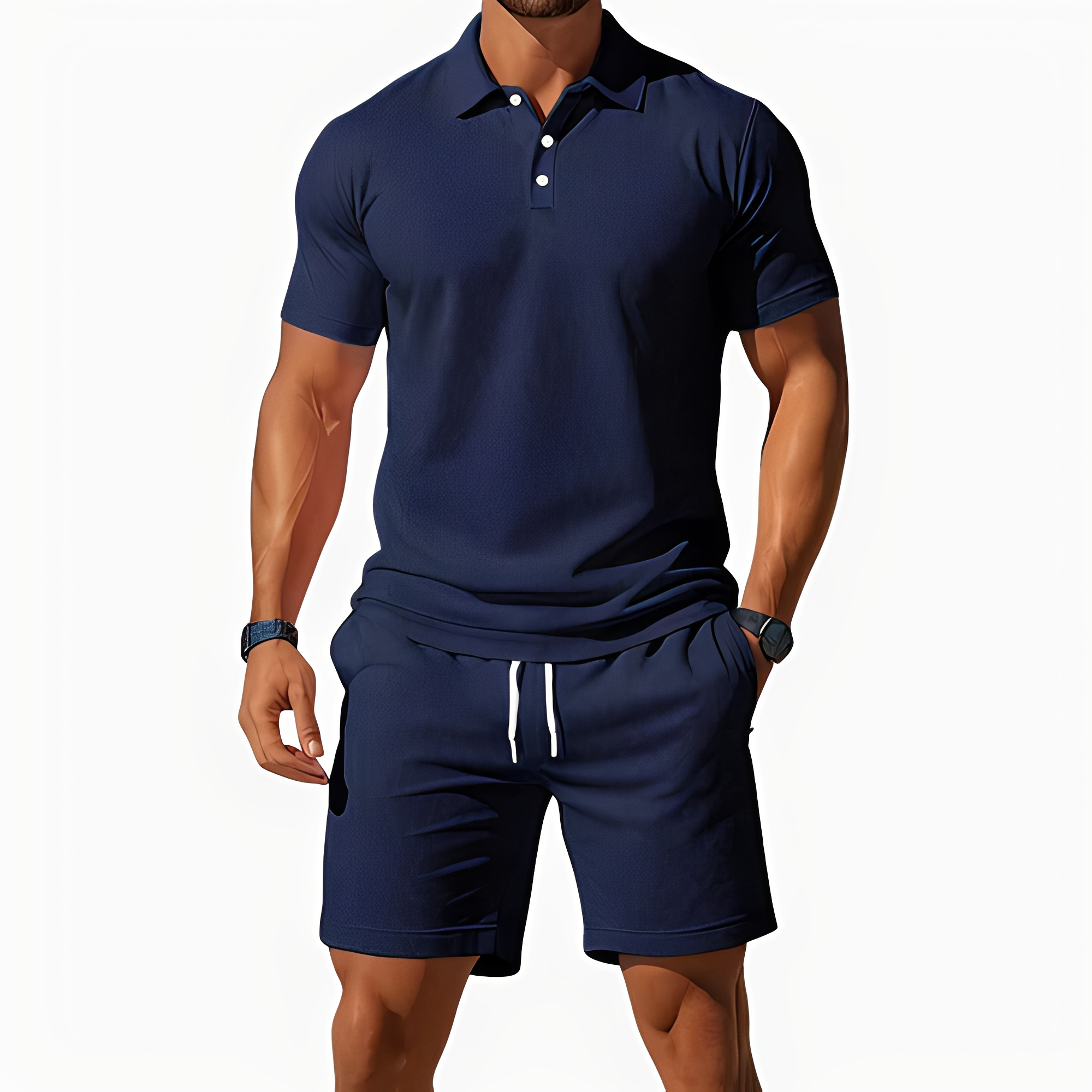 Aldrin - Trendy polo and shorts set for men