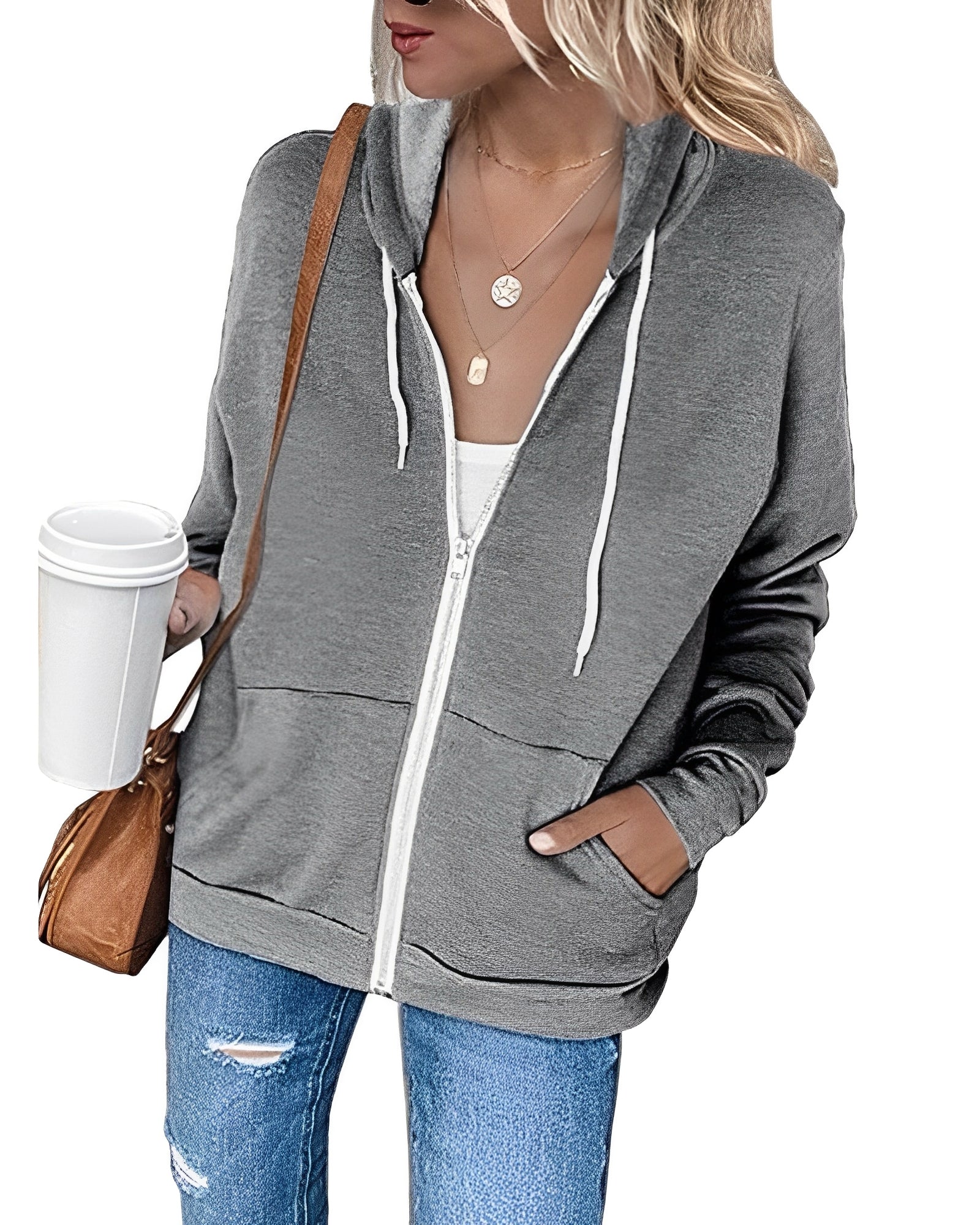 Alicia - A lightweight hoodie with zipper and practical pockets