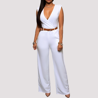 Esther - Women's elegant jumpsuit with a belt