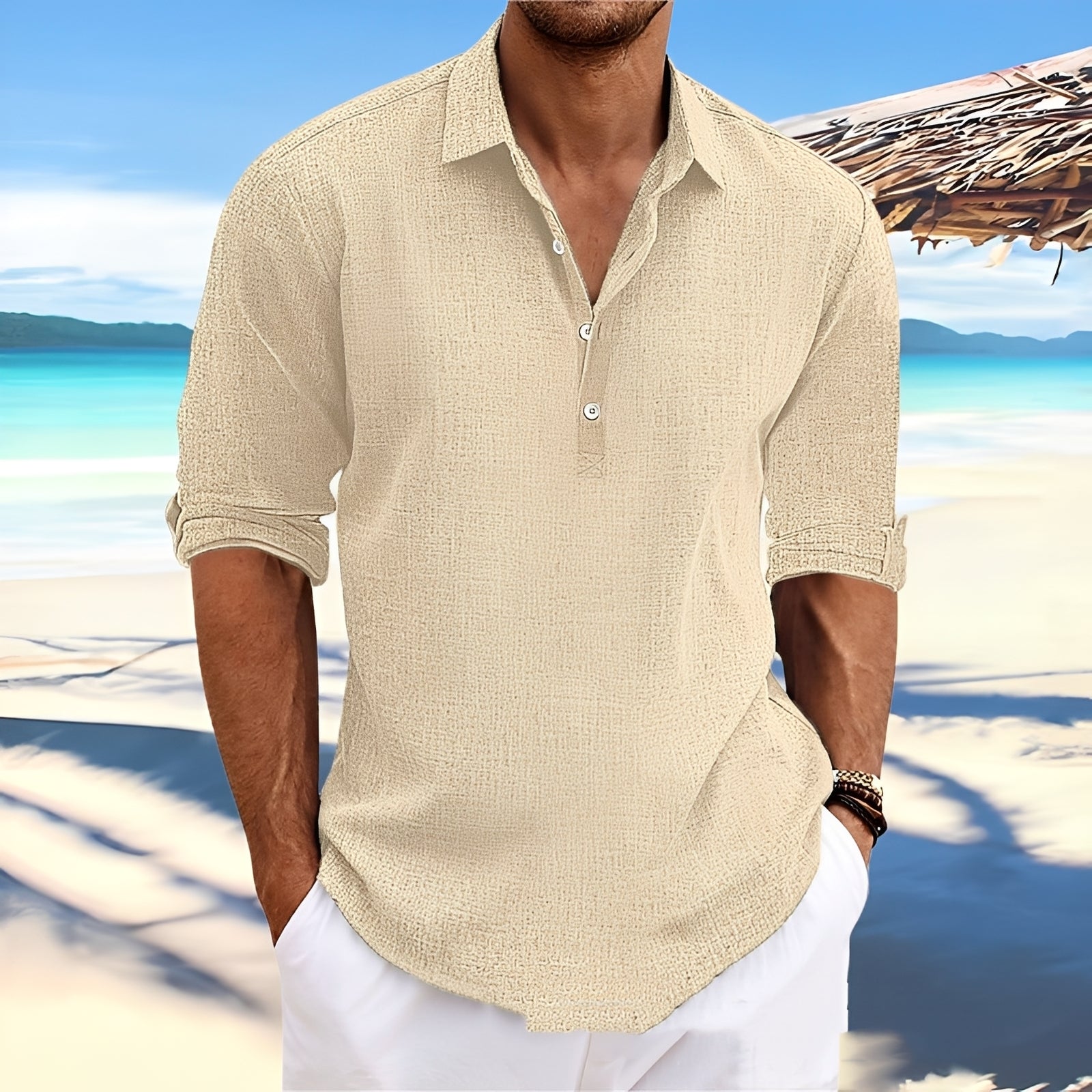 Ricky – Men's long-sleeve shirt – ideal for cozy, warm days