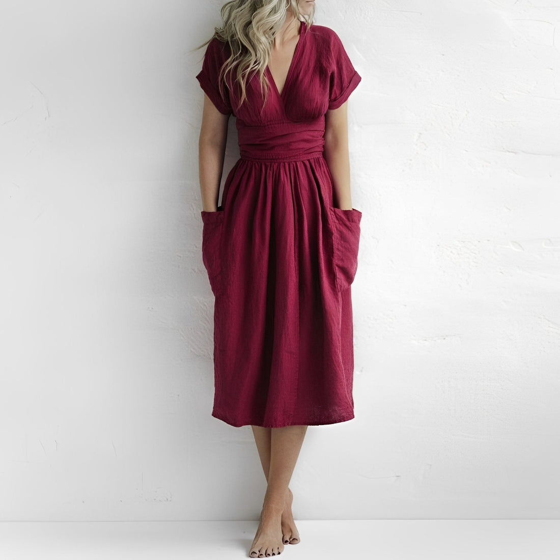 Sasha - Casual Pocket Wrap Dress