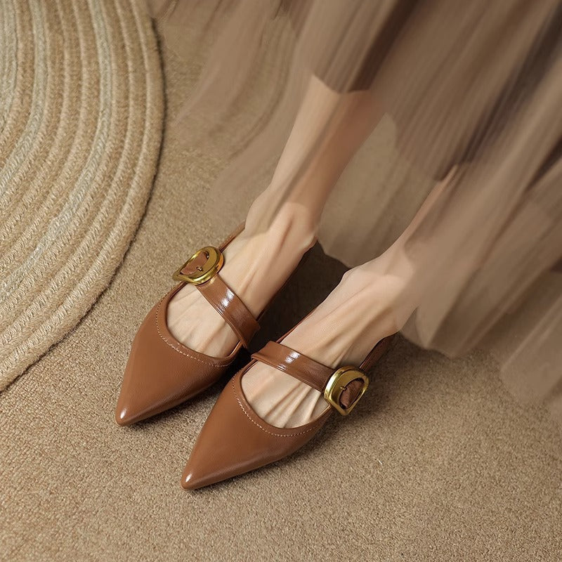 Teegan - Pointed Toe Low Heel Flats