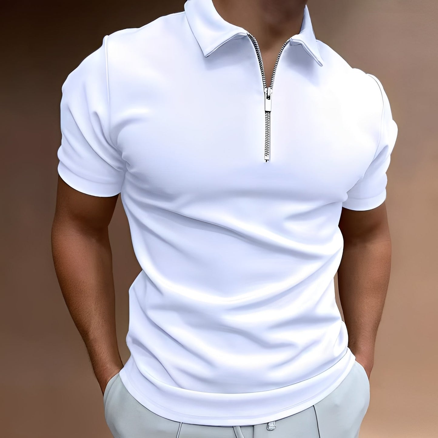 Carlos - Men's stylish polo shirt with zipper