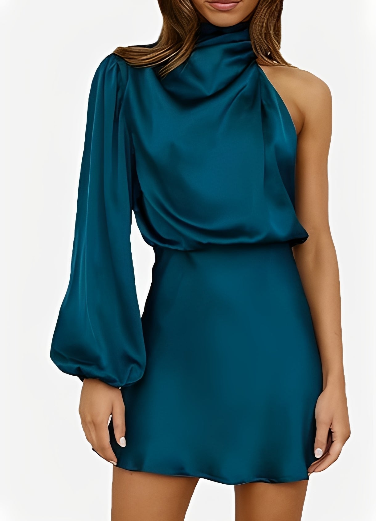 Sammy - Stylish Long-sleeve One-Shoulder Dress