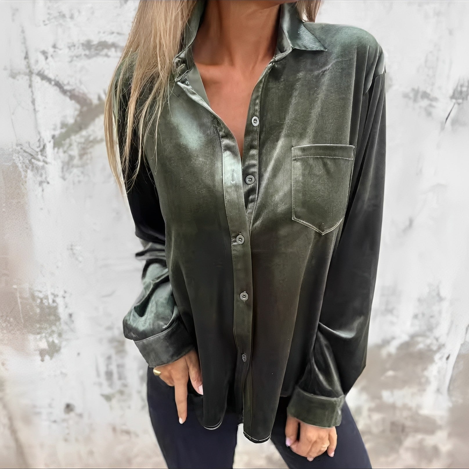 Jessie - Long-Sleeve Button-Up Blouse