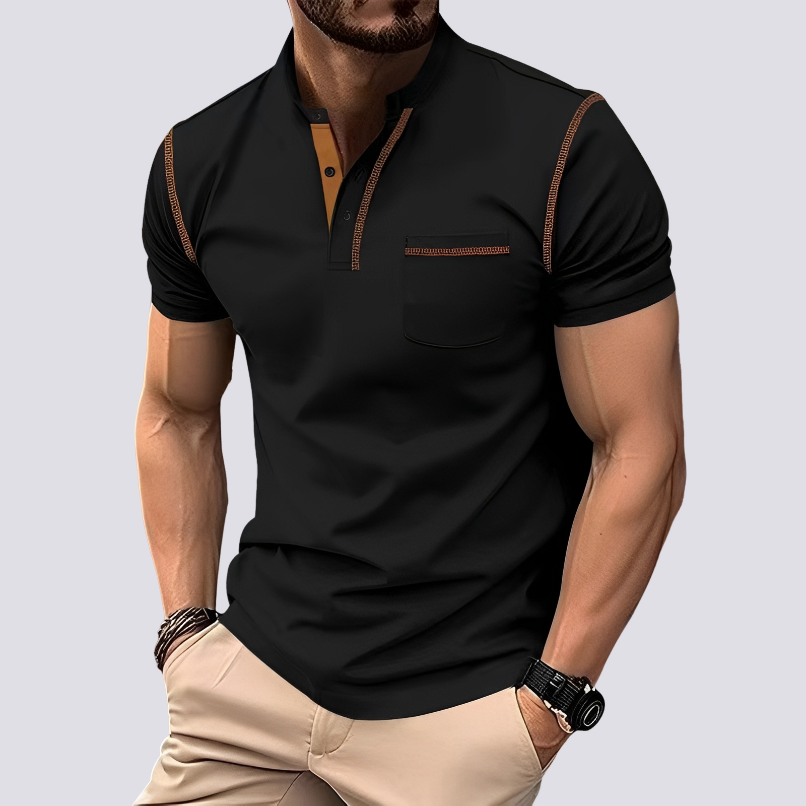 Stefan - Men's stylish, breathable polo shirt