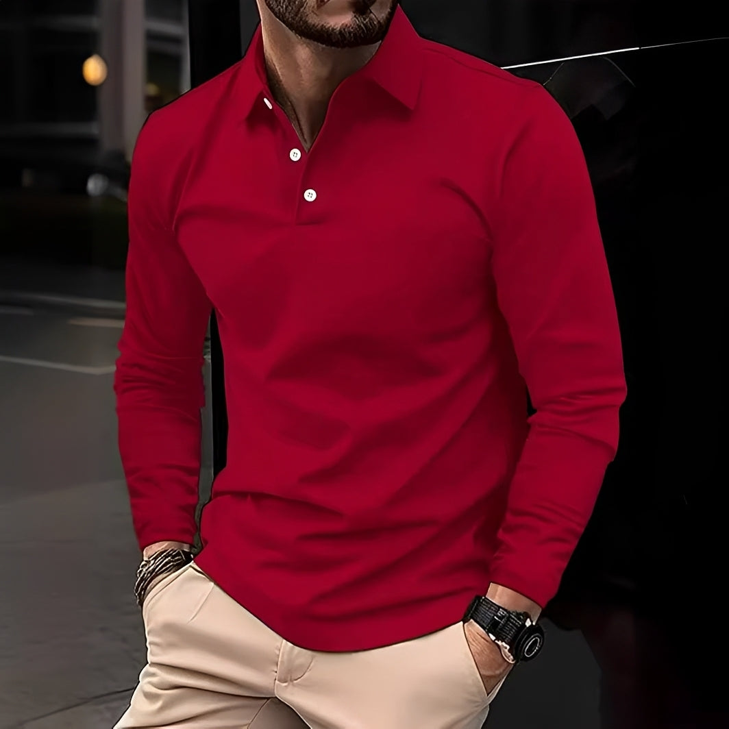 Conner – Men's long-sleeve polo shirt – Casual & comfortable