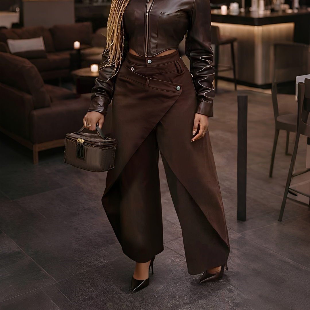 Cheska - Stylish Cross Front Trousers