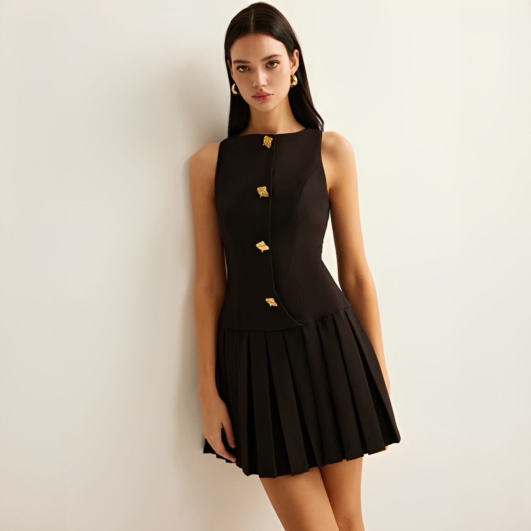 Valery - Stylish Short Pleated Dress