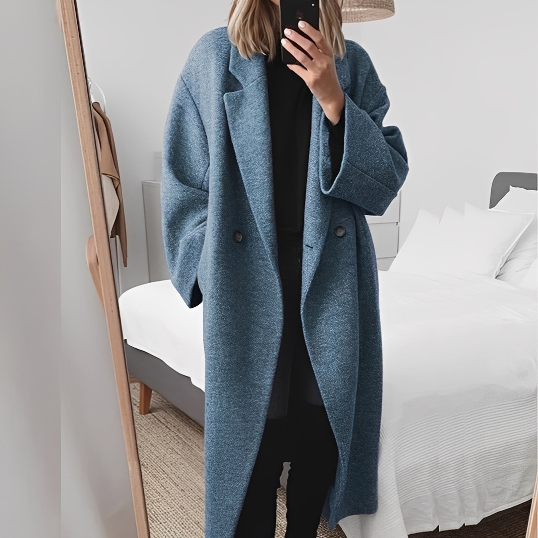 Marjolaine - Elegant oversized coat with buttons for women