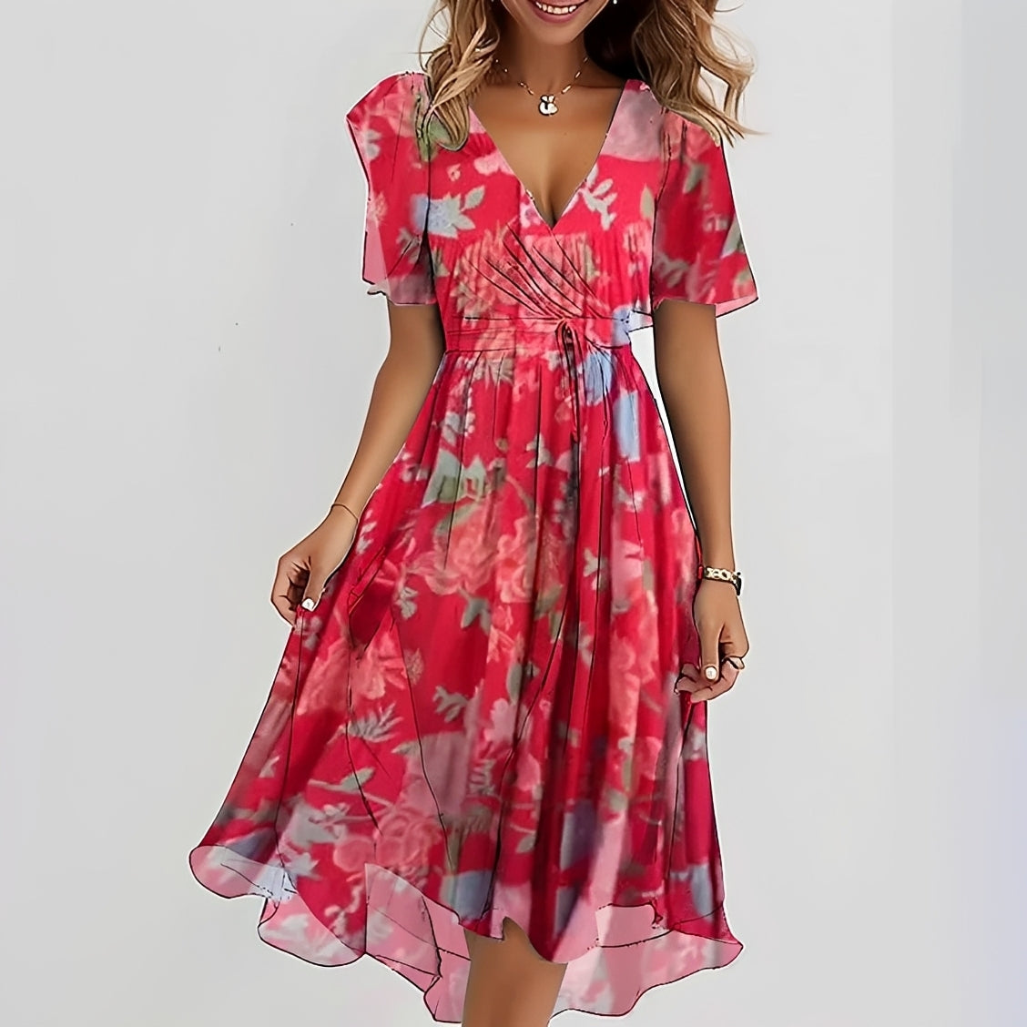 Emelia - Floral Chiffon Dress