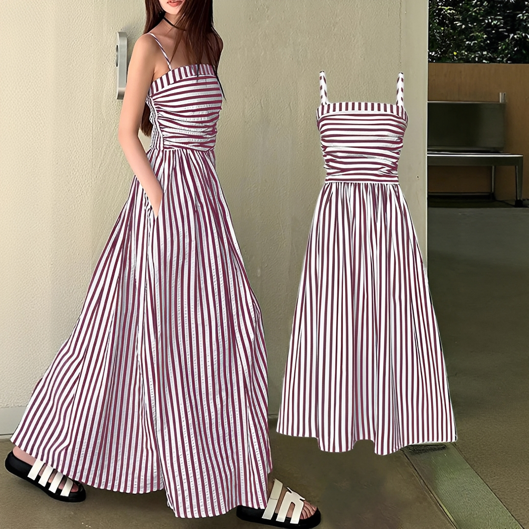 Cindy - Sophisticated Striped Maxi Dress