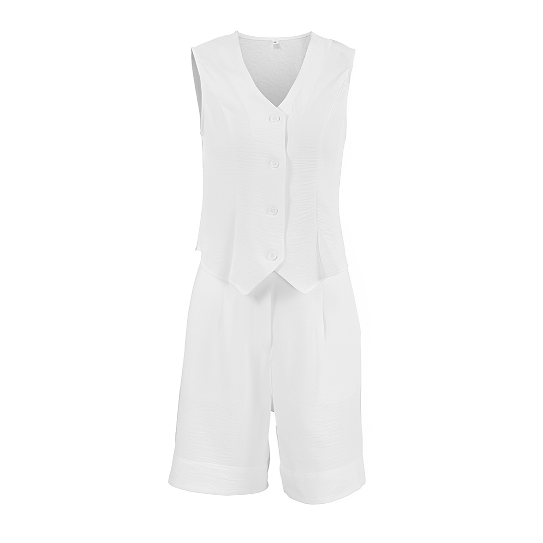 Ruth - Basic Sleeveless Vest and Shorts Set