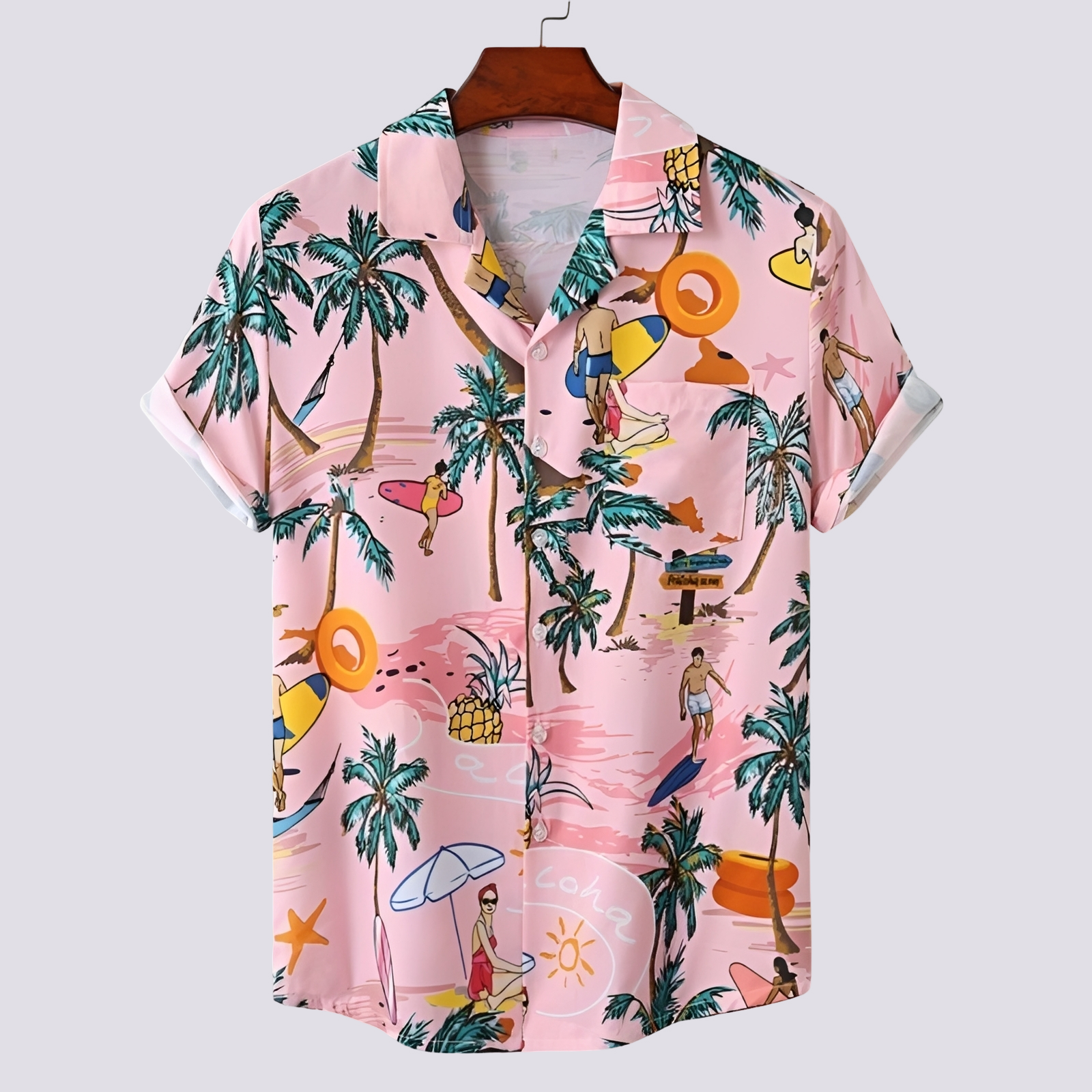 Ronan - Men's stylish polo shirt with Hawaiian design
