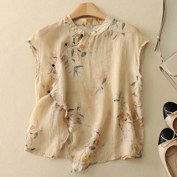 Diana - Sleeveless Floral Design Top