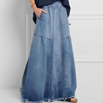 Nella - Fashionable women's denim skirt with pocket