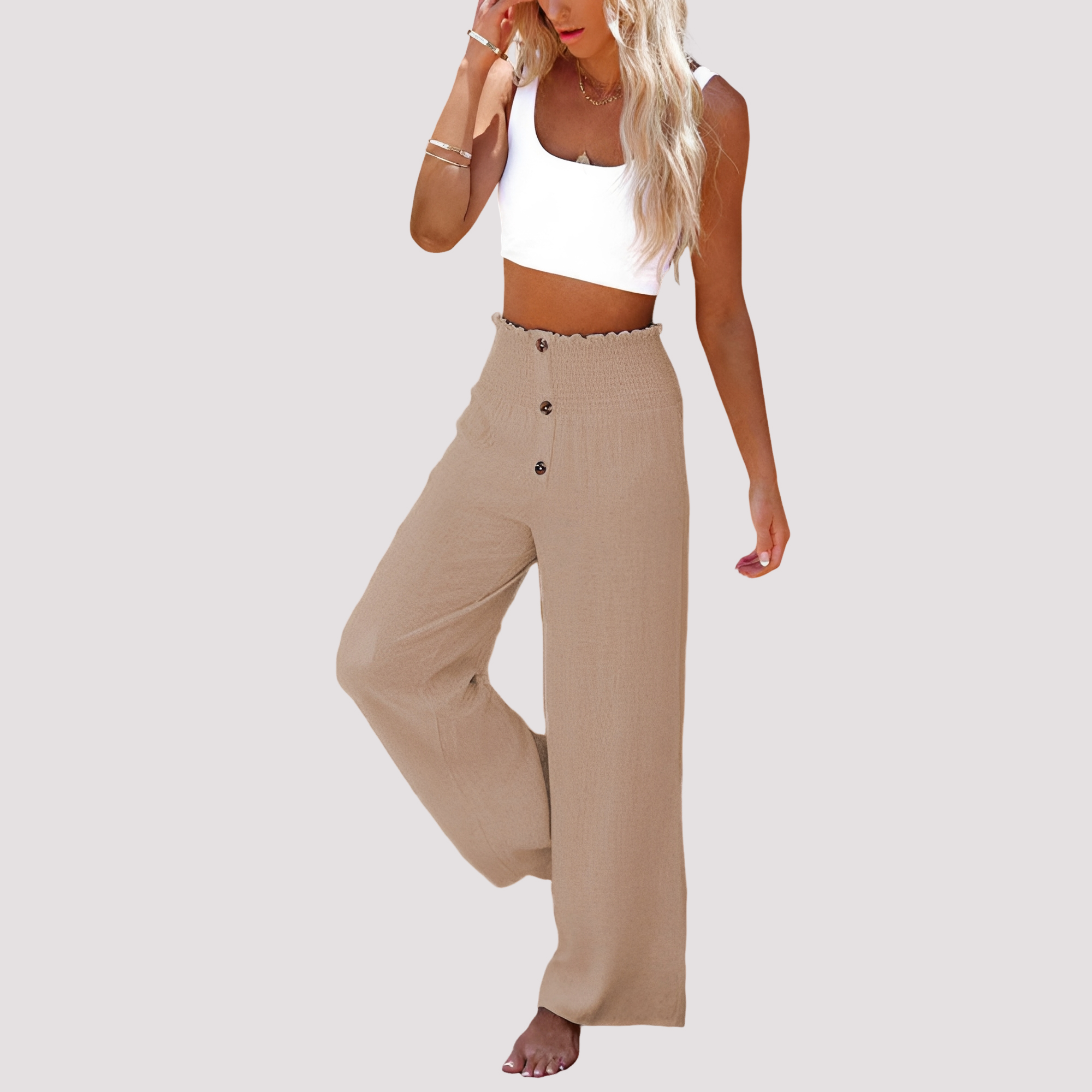 Christa - Loose Fit High-Waisted Pants