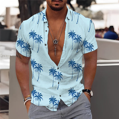 Hector - Men's Fashionable Palm Print Shirt