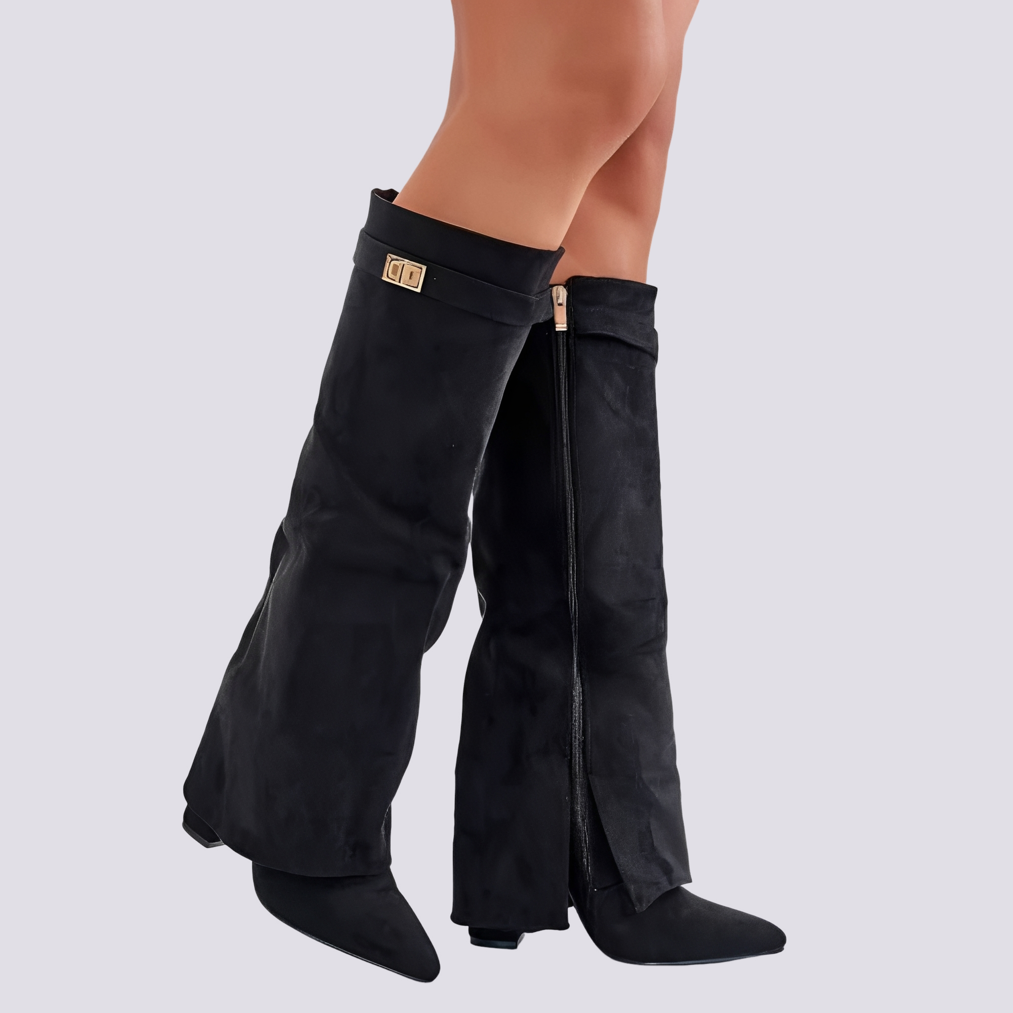Blair - Chic Tall Boots with Flap