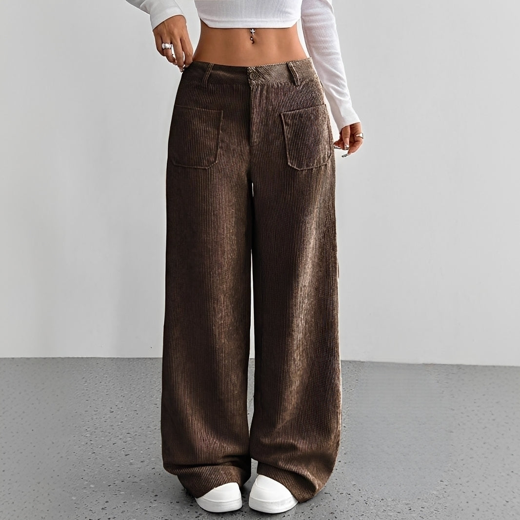 Isabelle - High-waisted Corduroy Pants