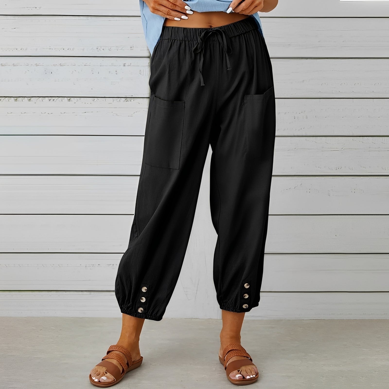 Christa - Women's Casual, Loose Cropped Pants