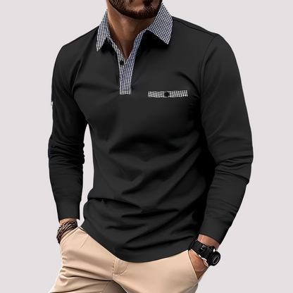Aidan - Men's stylish long-sleeve polo shirt