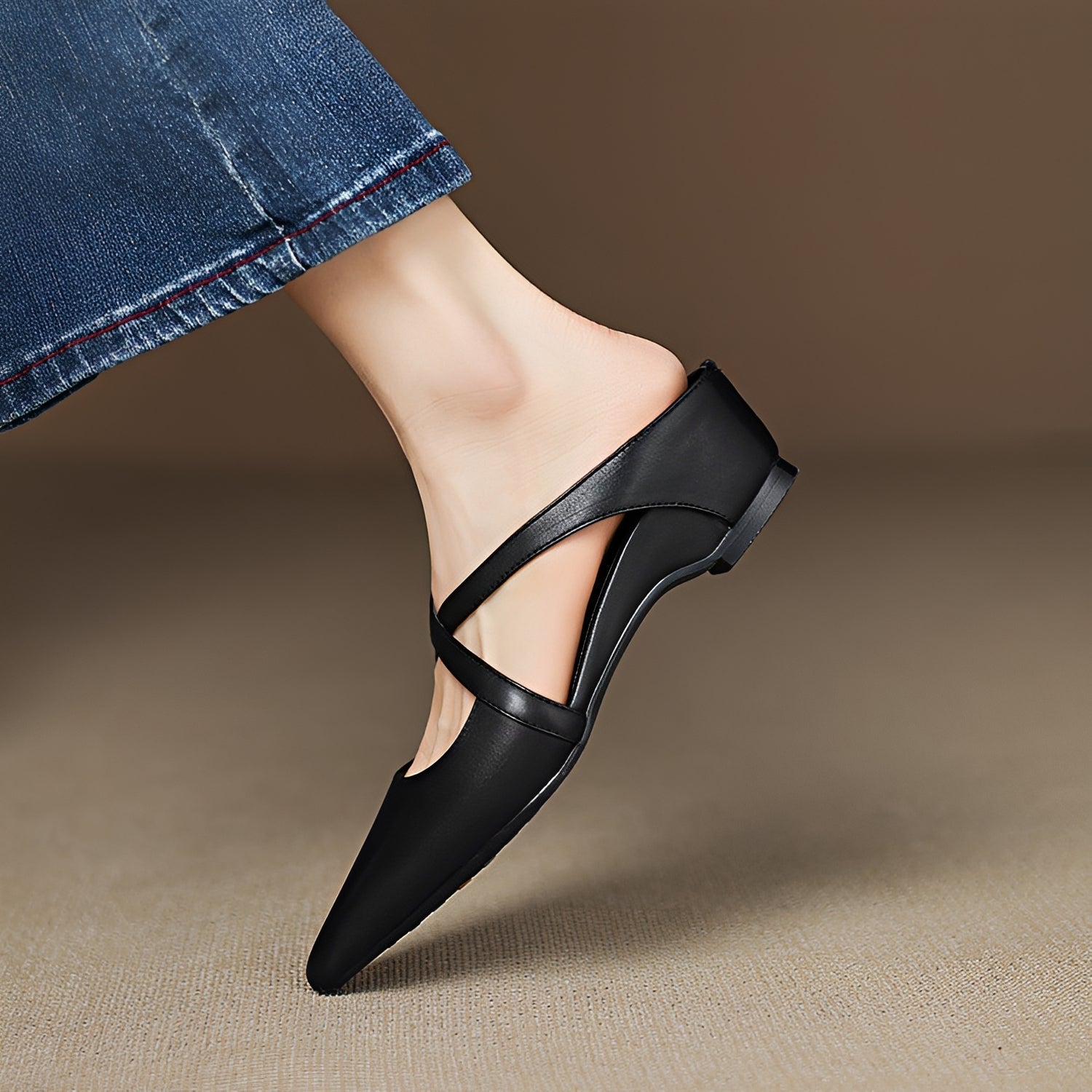 Riley - Trendy Washed Flat Mules