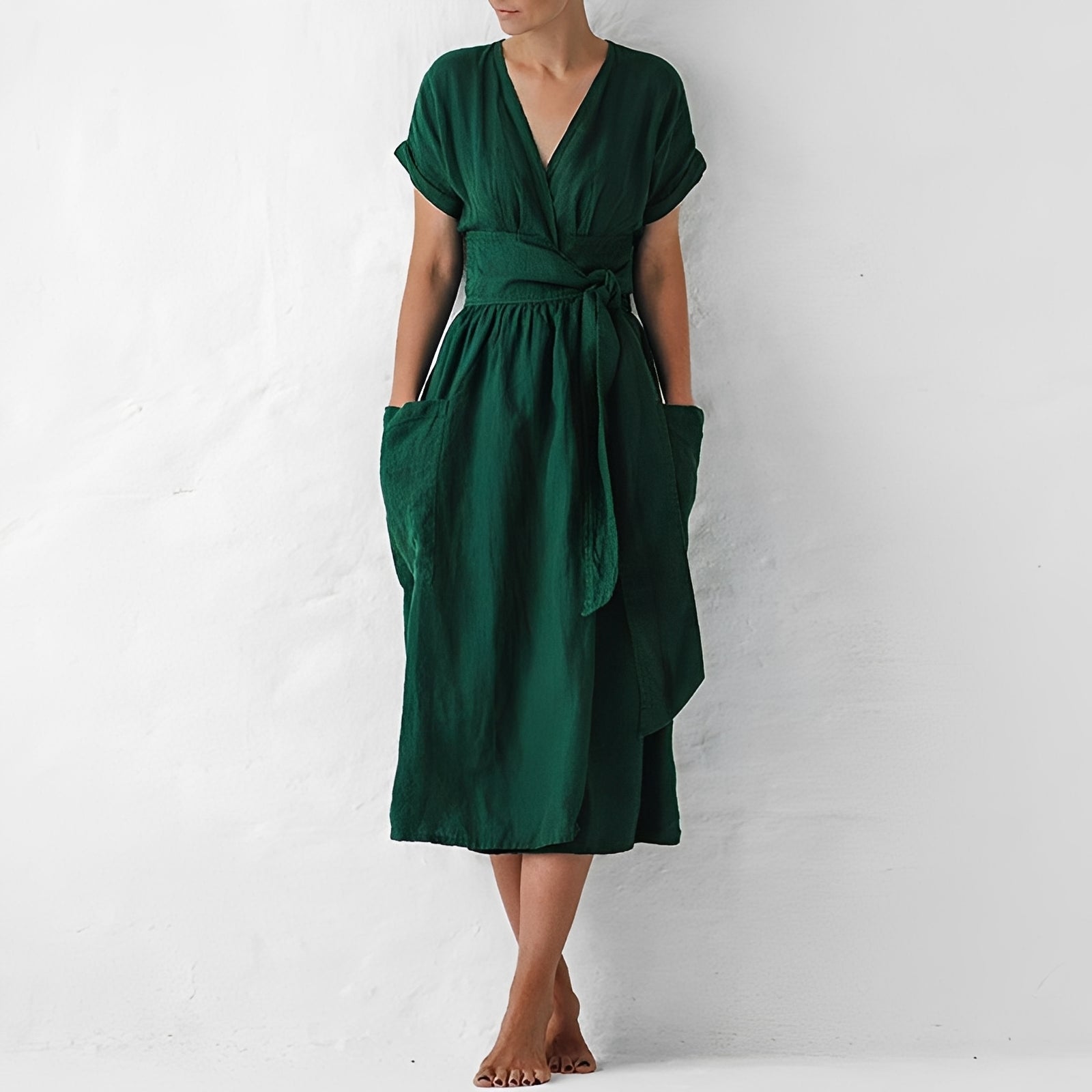 Sasha - Casual Pocket Wrap Dress