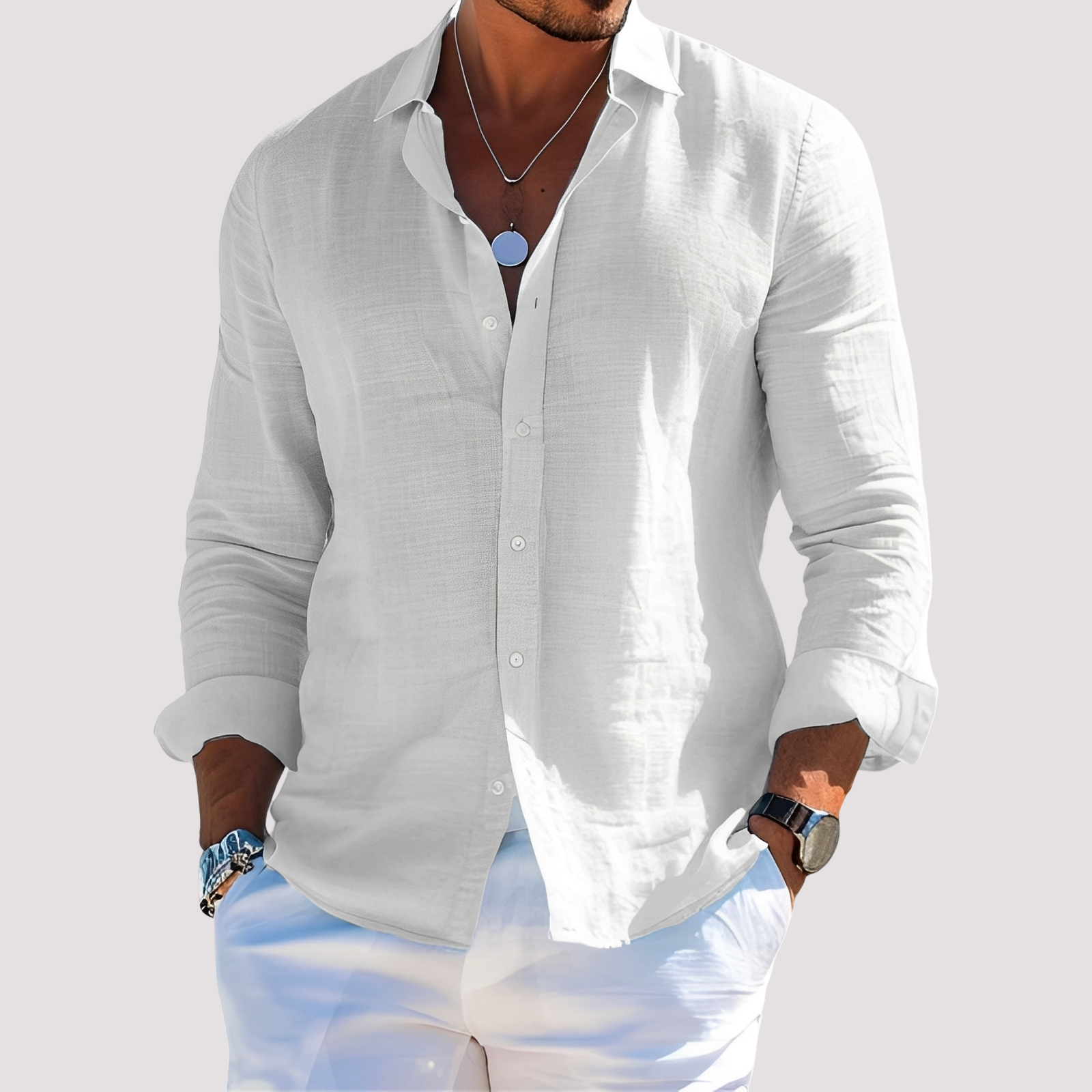 Dale – Men's long-sleeve shirt – Casual and laid-back