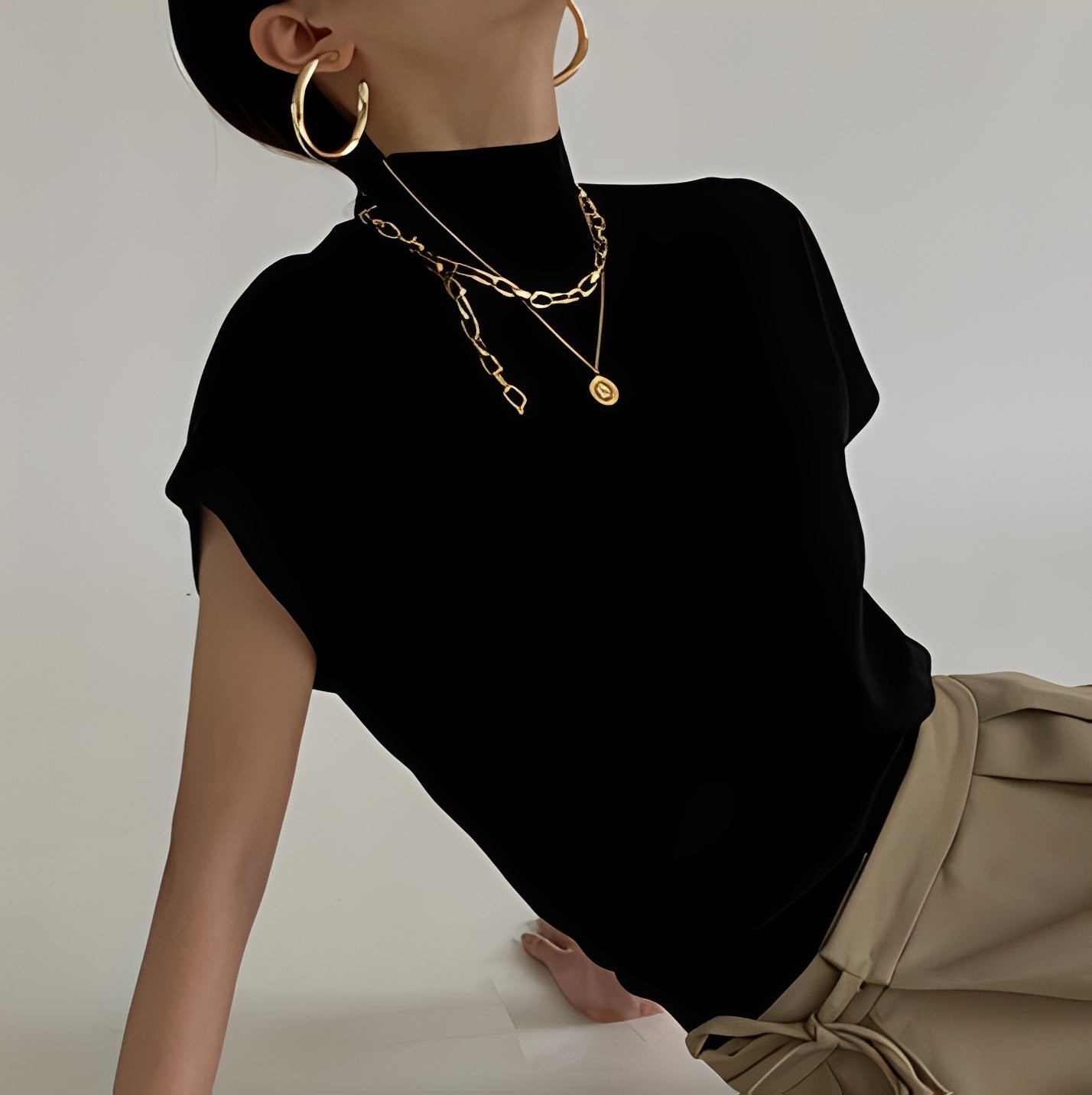 Rhea - Stylish Half Turtleneck Top