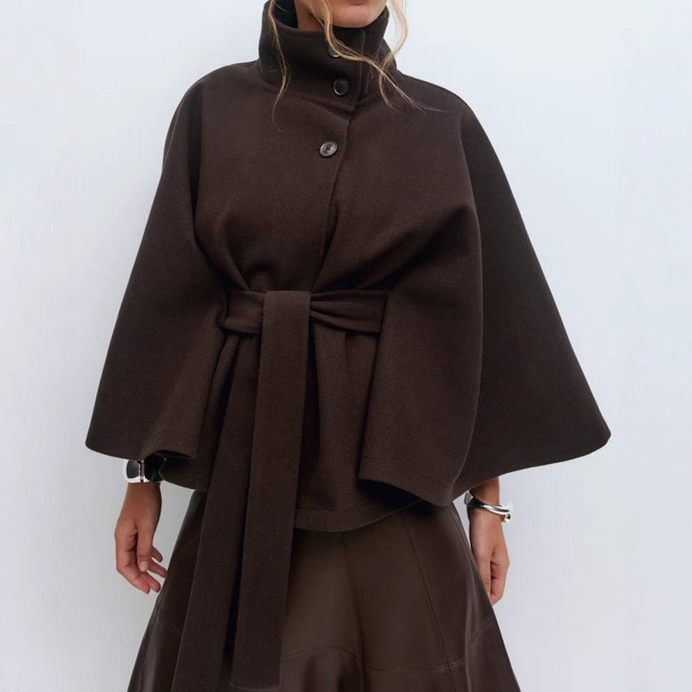 Loraine - Flowing and stitched jacket with belt for ladies