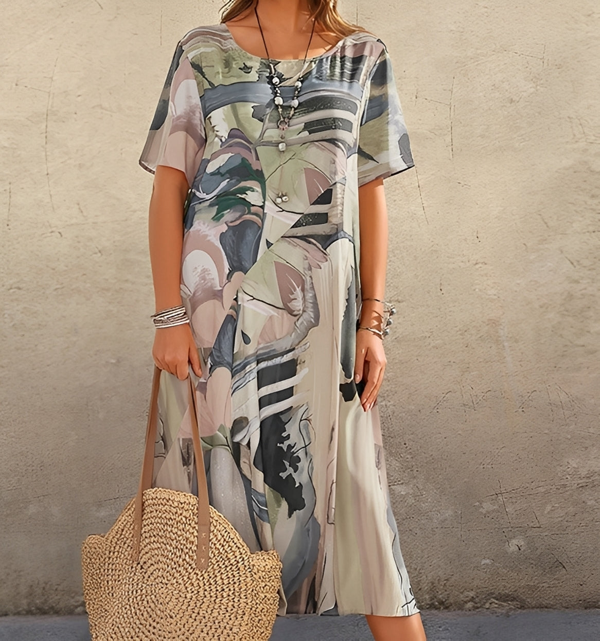 Alexa - Women's casual dress with a chic print and relaxed fit
