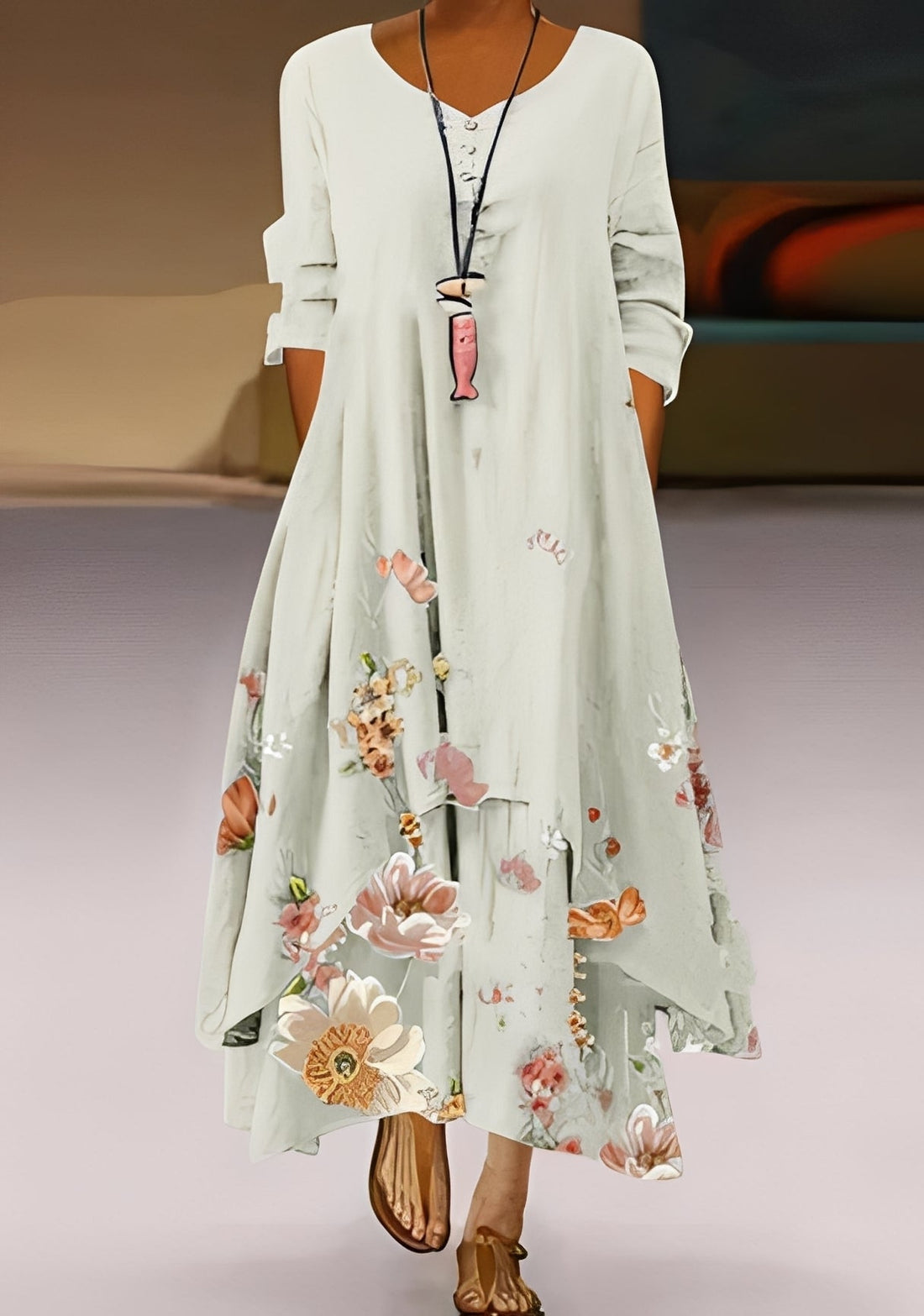 Belle - Stylish, relaxed fit dress with print for women