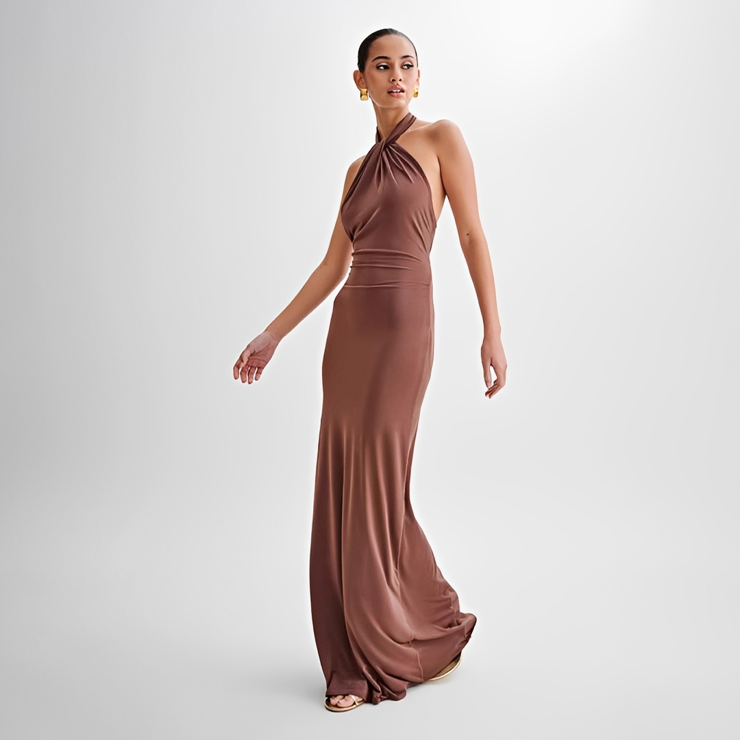 Mabel - Elegant Long Dress with Open Back
