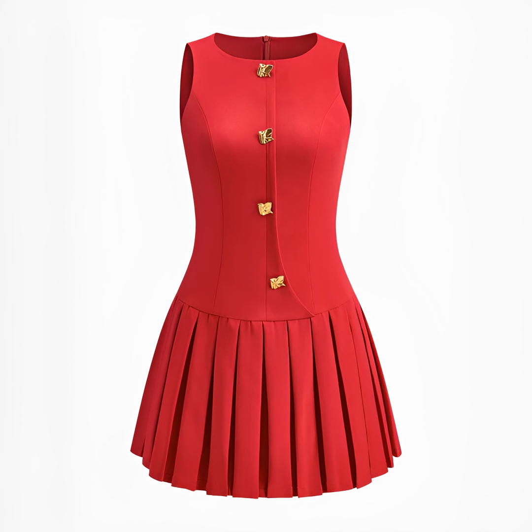 Valery - Stylish Short Pleated Dress