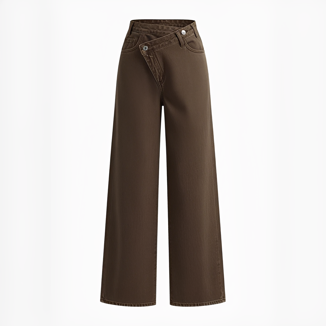 Jolina - Pants with Asymmetrical Waistline