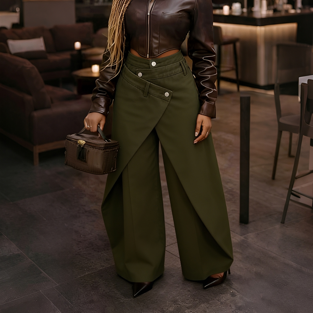 Cheska - Stylish Cross Front Trousers